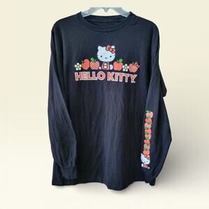 Sanrio Hello Kitty Apples Long Sleeve Tee Size Large Box Lunch Graphic Shirt